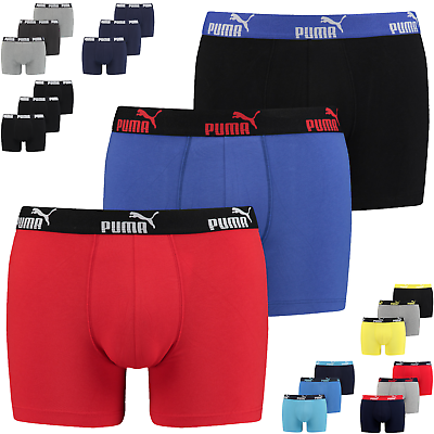 PUMA Mens Sports Boxers (Pack of 3) Running Cotton Boxershorts Underwear For Men