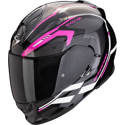Scorpion Motorcycle Helmet S - EXO-491 Kripta Integral - Schwarz-Pink-Weiß