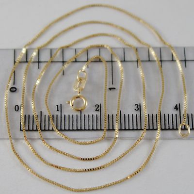 18K YELLOW GOLD CHAIN MINI 0.7 MM VENETIAN SQUARE LINK 23.62