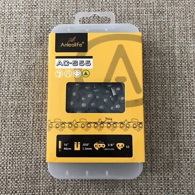Anleolife AC-S55 Semi Chisel Chainsaw Chain 16  Bar .050  Gauge 3/8  Pitch