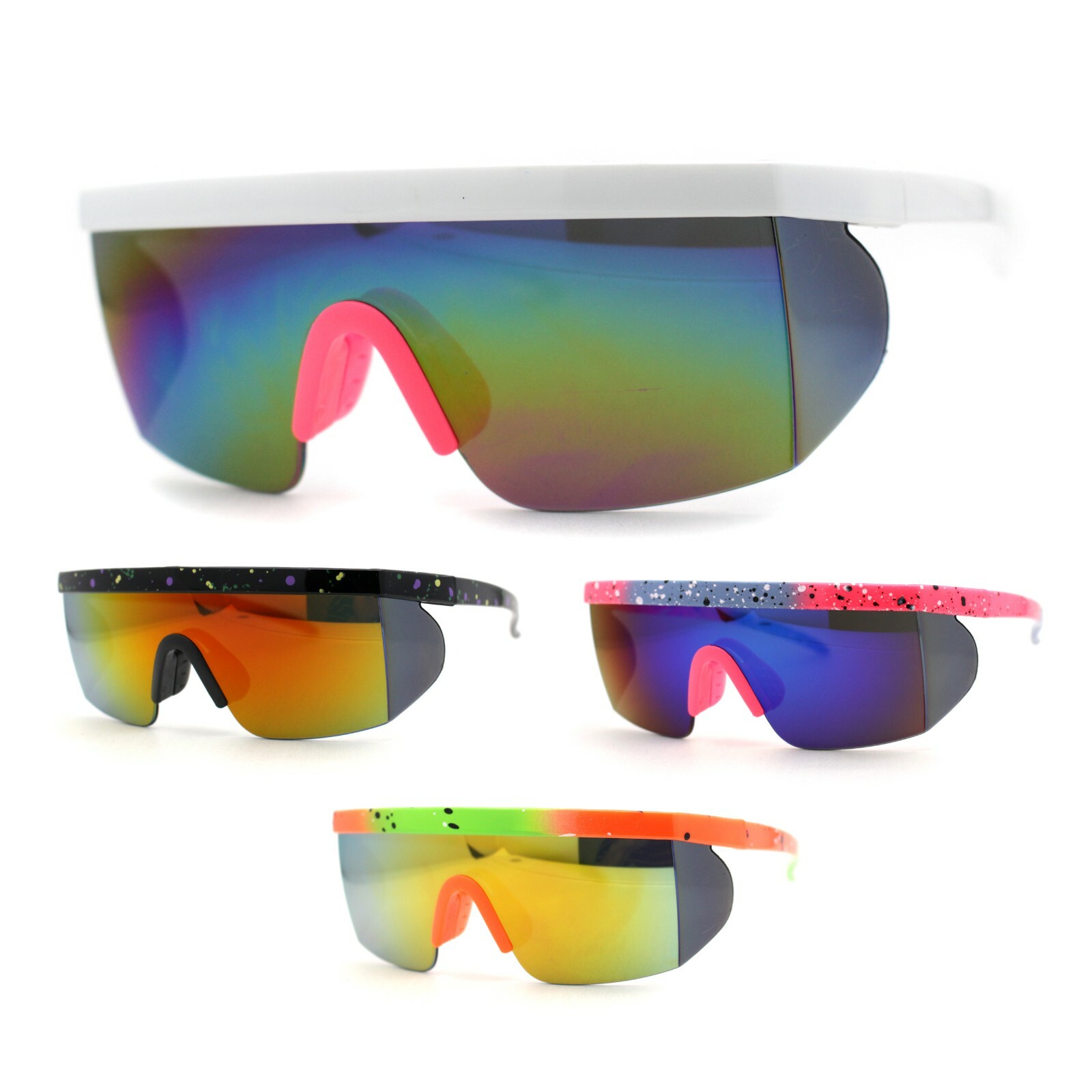 80s Mirror Flat Top Half Rim Wind Breaker Side Lens Sport 80s Mirror Flat Top Half Rim Wind Breaker Side Lens Sport
