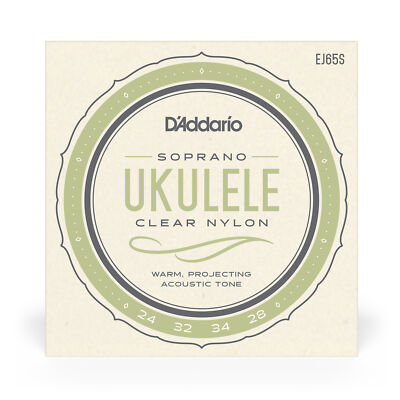 D'Addario EJ65S Pro-Arté Custom Extruded Clear Nylon Soprano Ukulele Strings