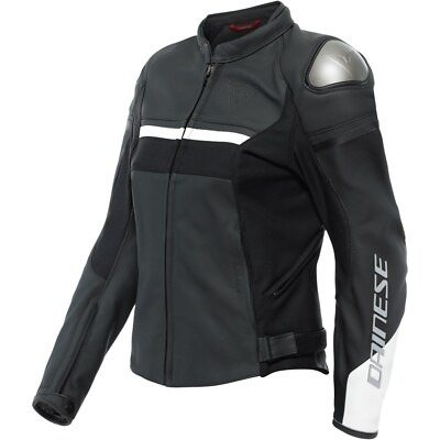 Dainese Damen Motorrad Jacke Rapida Lady Gr. 46=40D Lederjacke schwarz-weiß