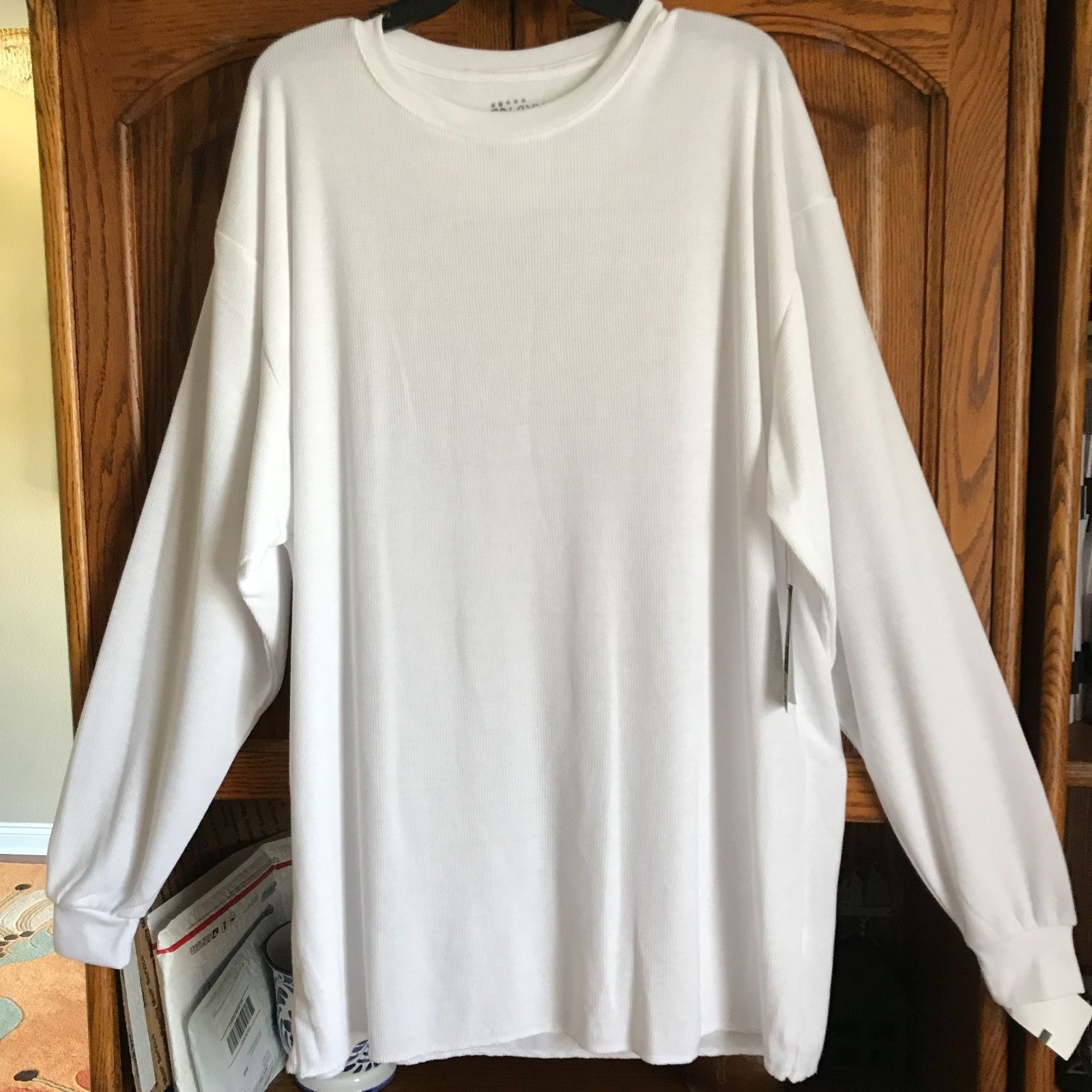 Galaxy by Harvic Longsleeve Waffle Shirt V-neck Crew 3X 4X 5X Multi-colors