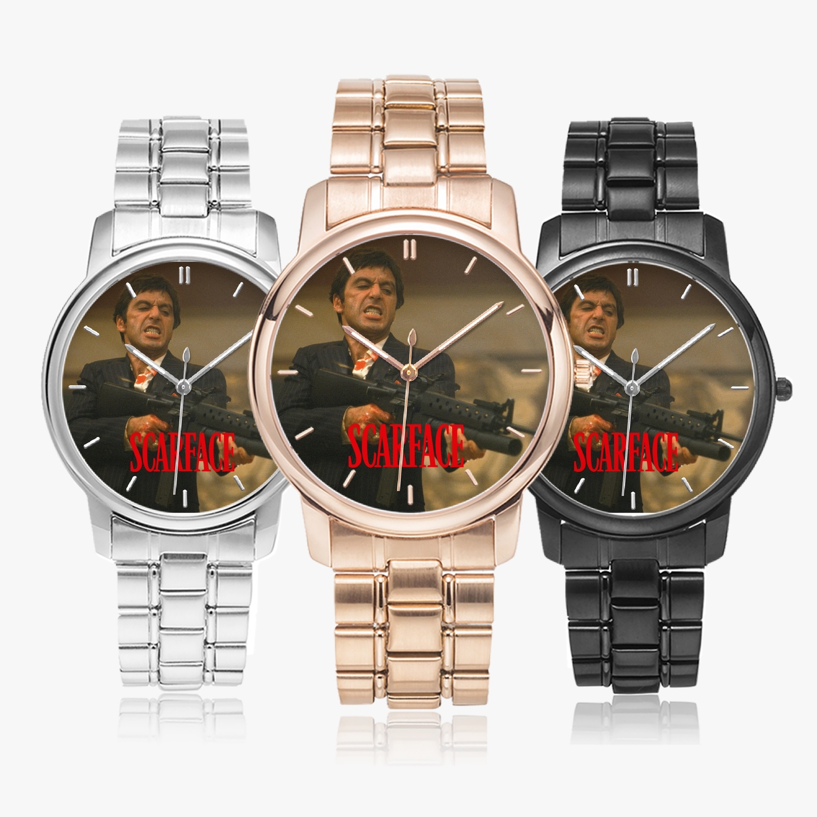 タケノコ　20キロ　scarFase Tony Montana Scarface Folding Class Stainless Steel Quartz Watch