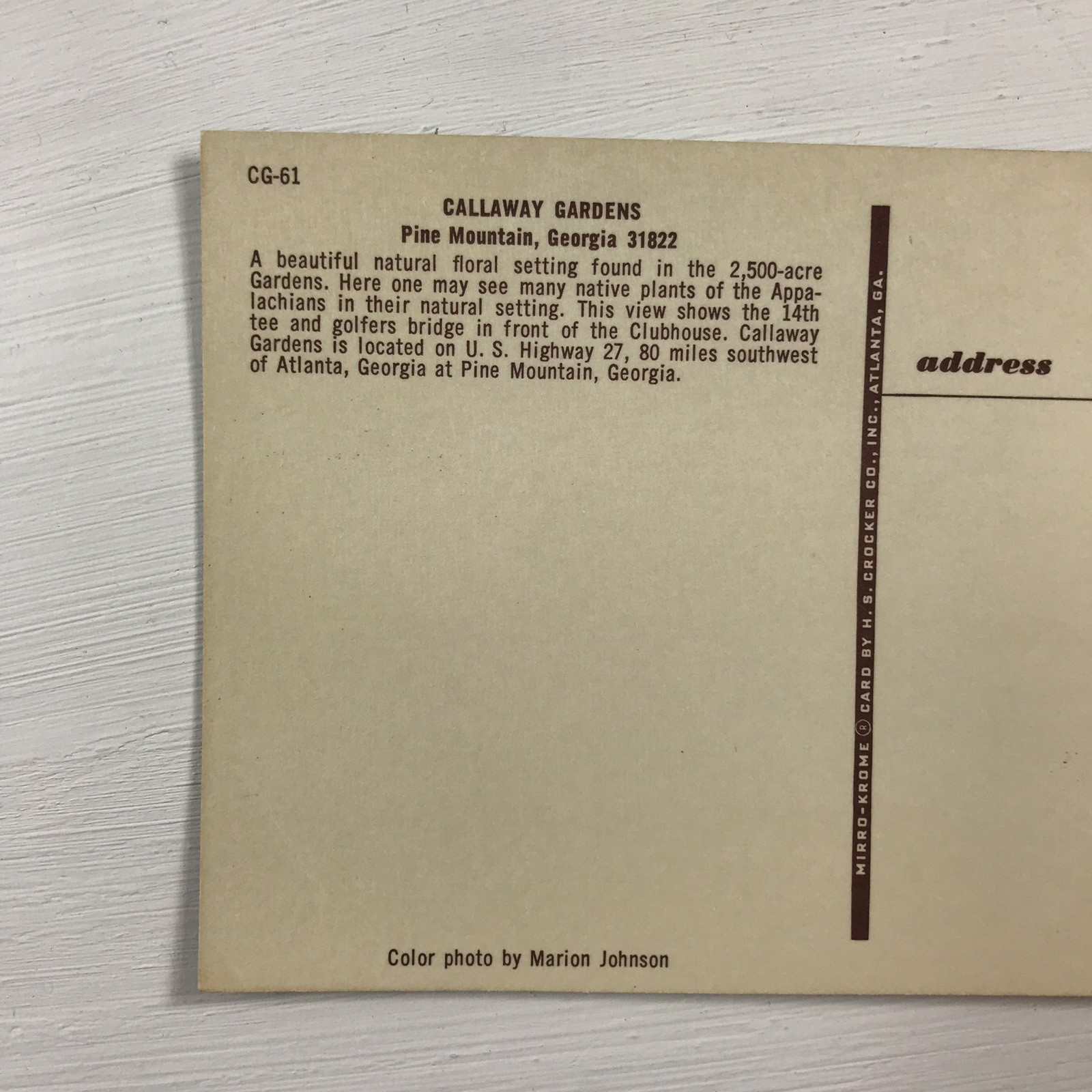 Callaway Gardens Pine Mountain Georgia GA Lake Flowers Boat Vintage Postcard