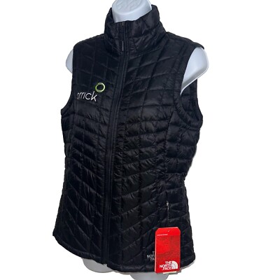 The North Face Thermoball Trek Vest Black Company Logo Front Women Small NWT