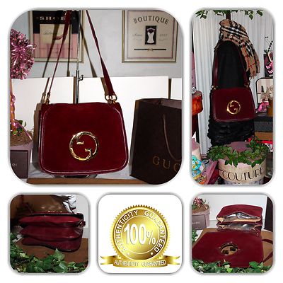 GORGEOUS-GUCCI CLASSIC BLONDIE LARGE GG SUEDE PURSE/TOTE