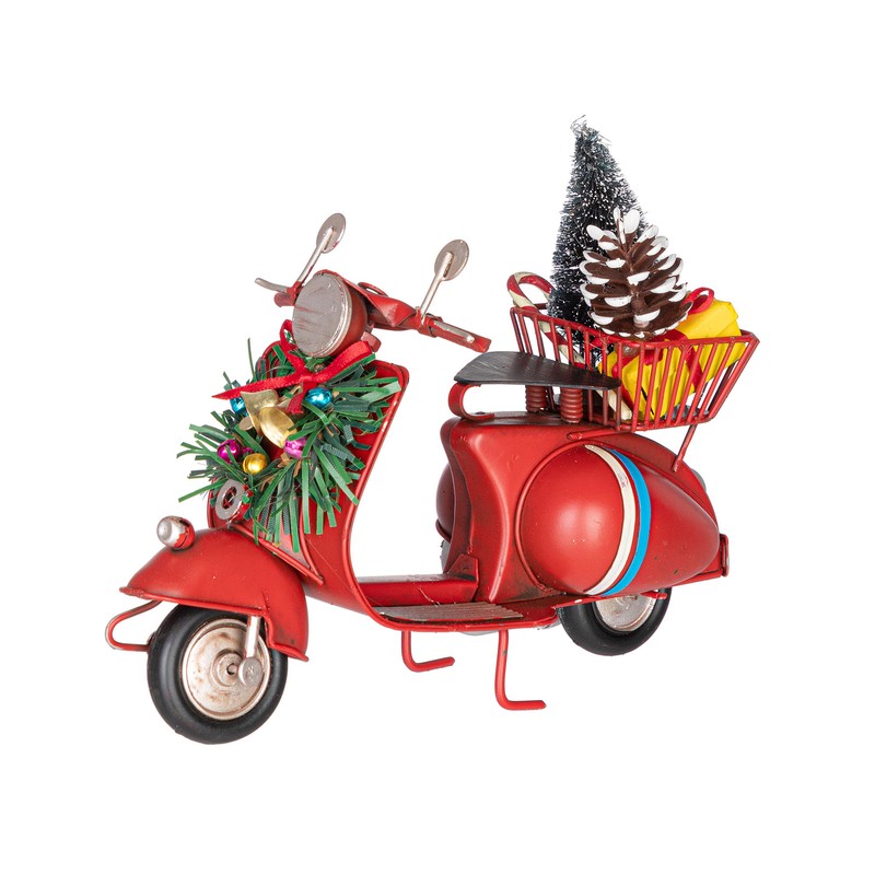 Bizzotto DÃ©Coration NoÃ«L Chelsie Scooter Avec Pin 13x17cm Rouge