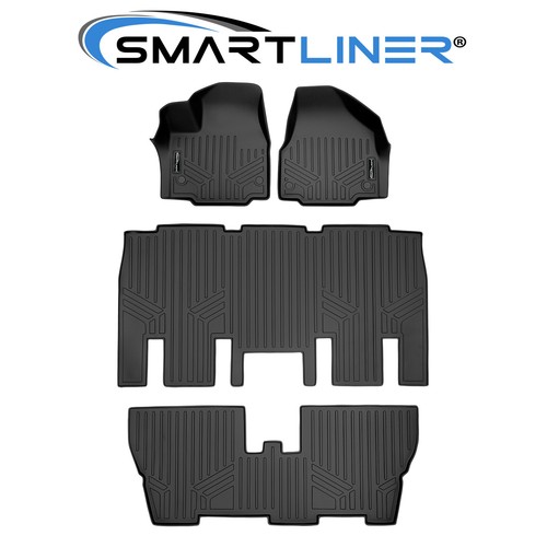 SMARTLINER Custom Fit Floor Mats 3 Row Liner Black 2017-2024 Chrysler Pacifica