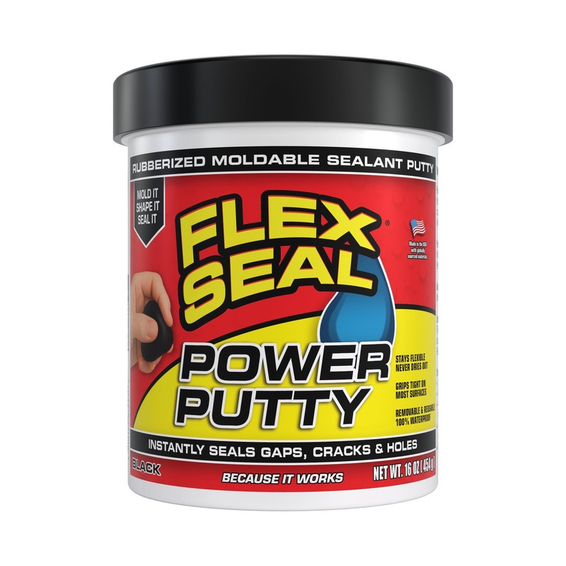 Power Putty Moldable Waterproof Rubber Sealant, Fills Cracks & Holes, Black, 16