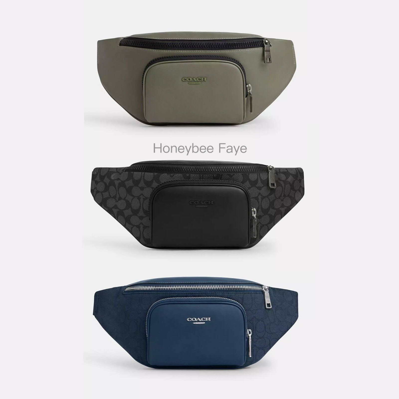 NWT Coach Racer Belt Bag In Signature Jacquard/Smooth NWT Coach Racer Belt Bag In Signature Jacquard/Smooth