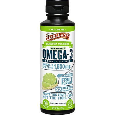 Barleans Seriously Delicious Omega-3 High Potency Fish Oil Key Lime Pie 8 унций