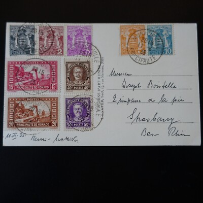 1935 - Monaco N°73/76 N°115/116 N° 119/120 On CPA Palace Of Prince & Monument