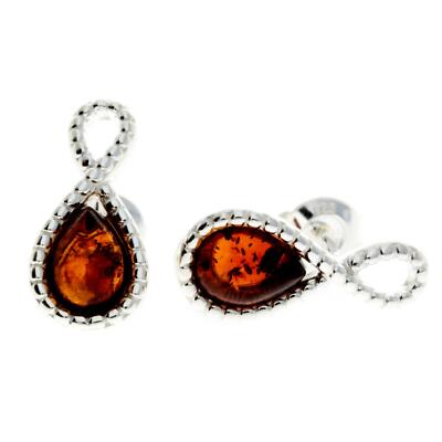 Orecchini Pendenti In Ambra Baltica Con Pesanti Fili Auricolari In Argento Sterling, Colore Cognac, 5 G - Italia - Foto 9