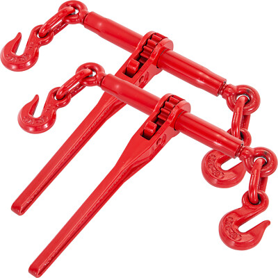 VEVOR 5/16"-3/8" Chain Load Binder Ratchet 6600lbs WLL Chain Hook Tie Down 2PCS