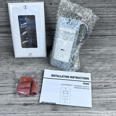 Topgreener TDOS5-J-W  Occupancy Sensor Switch Auto On/Auto Off(2-in-1)