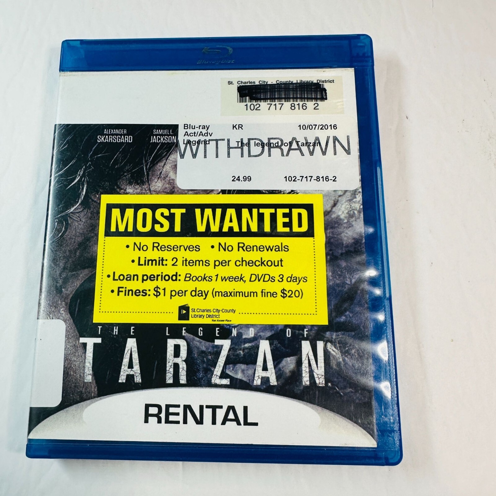 The Legend Of Tarzan Blu-ray DVD Alexander Skarsgård & Samuel L. Jackson St. Cha