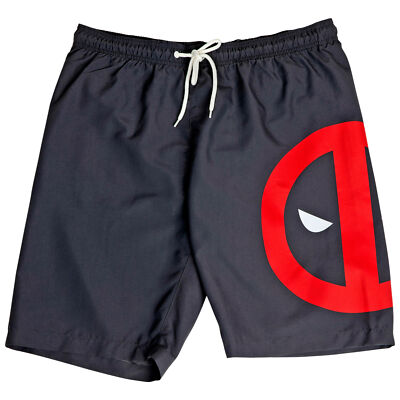 Marvel Comics Deadpool Angry Face Symbol Board Shorts Multi-Color