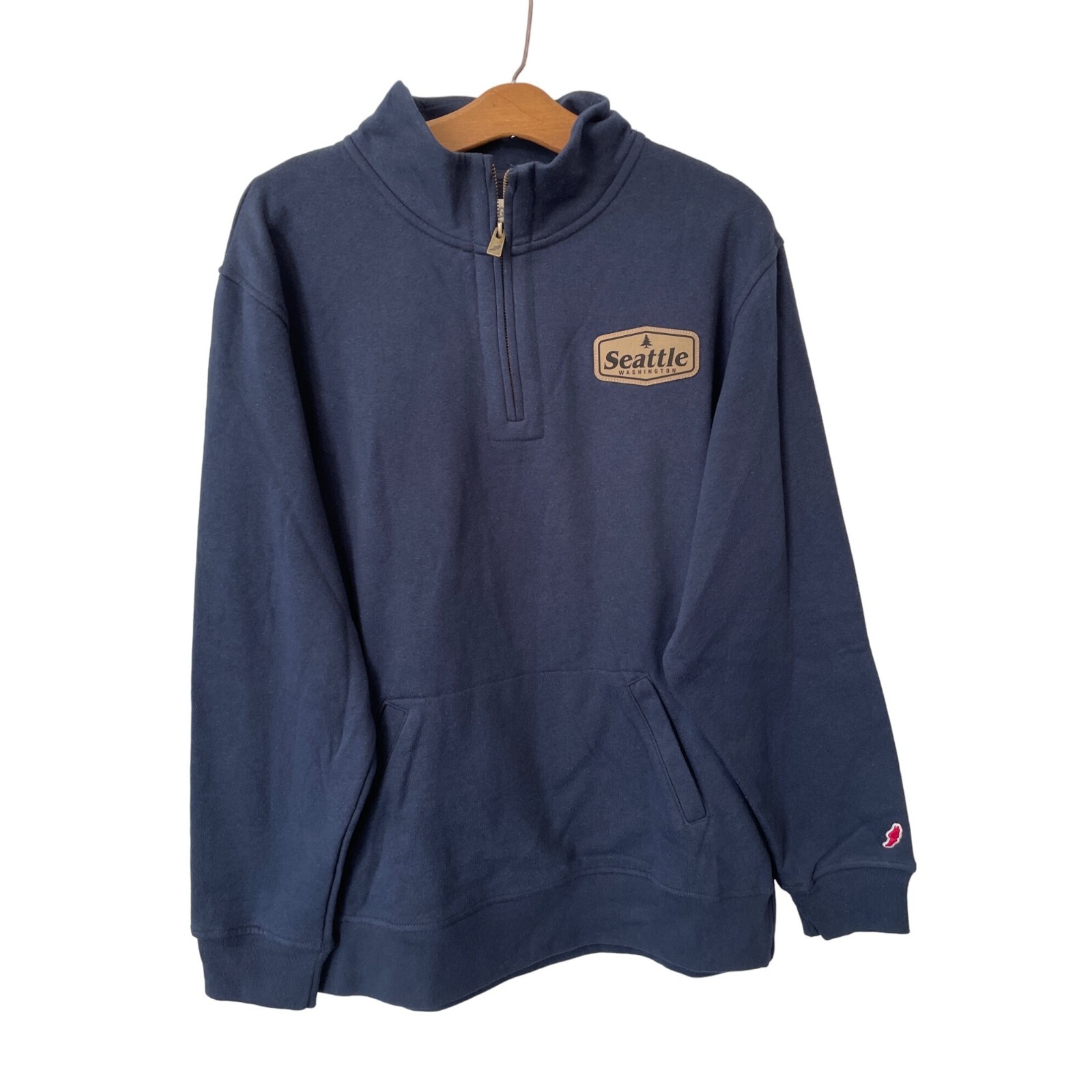 その他 TEN ALASK ZIP NAVY L League 91 Seattle Washington Quarter Zip Pullover Sweatshirt