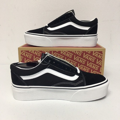 Кроссовки Vans Old Skool Stac Shoes (мужские, размер 8) черные/белые замшевые/холщовые кроссовки