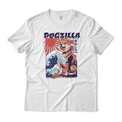 Dogezilla Shiba Inu in the Great Wave off Kanagawa Japanese Art Inspired Tee