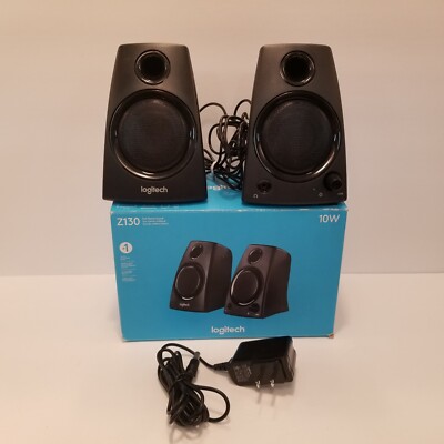 Logitech Z130 Full Stereo Sound 3.5mm Jack Compact Laptop Speakers (980-000417)