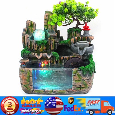 Indoor Fountain Rockery Feng Shui Water Sound Fountain Desktop Waterfall Decor
