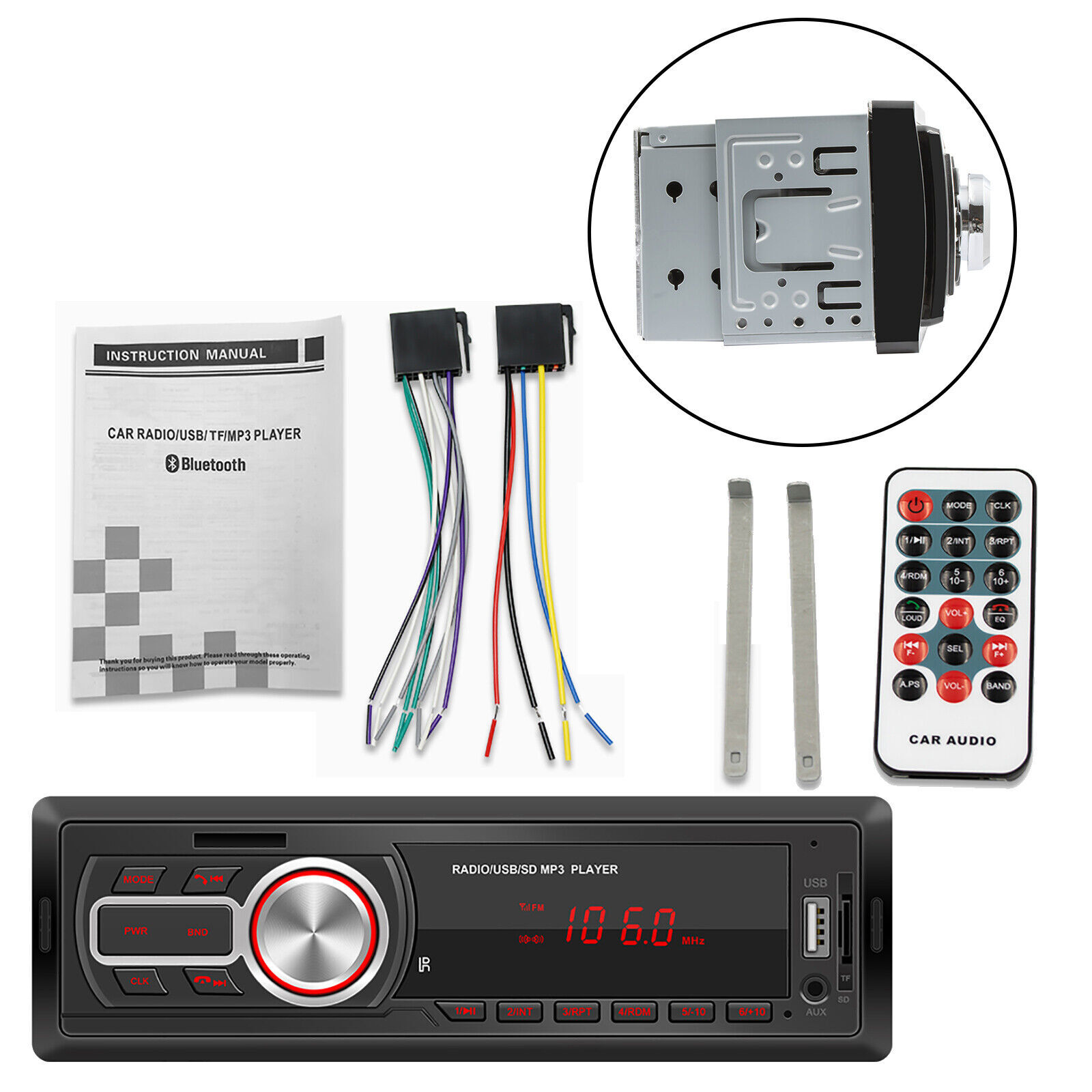 12V 25W Universal Car Bluetooth FM Radio Audio USB U Disk Reader MP3 Player