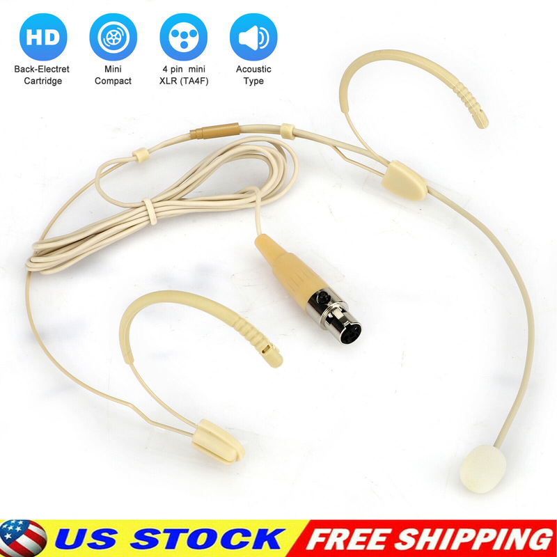 Headset Mic Headworn Microphone Mini XLR 4 Pin TA4F for Headset Mic Headworn Microphone Mini XLR 4 Pin TA4F for