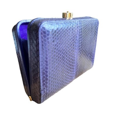 Vintage 70&rsquo;s GUCCI Purple Exotic Python Snake Leather Shoulder Bag Clutch