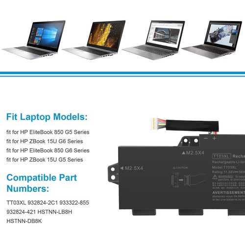 TT03XL Battery for HP EliteBook 850 G5 850 G6 ZBook 15U G5 G5-4215U 933322-855