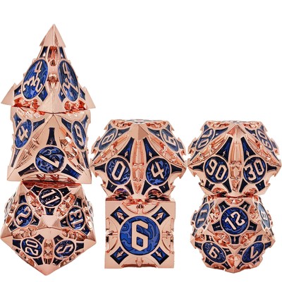 7pcs Polyhedral Metal Dice Set for Dungeons & Dragons DND RPG MTG Game Toy  