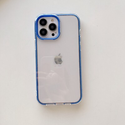 Clear Colorful Frame Shockproof Phone Case For iPhone 15 Pro Max 14 Plus 13 11 7