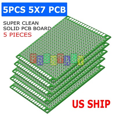 5Pcs Double Side 5x7cm Printed Circuit PCB Vero Prototyping Track Strip Board LW
