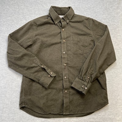 Schott Bros Shirt Mens XL Olive Drab Green Cloth Flannel Button Down Outdoor NYC