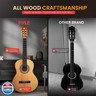 Pyle Beginner Acoustic Guitar Kit 6 String 1/2 Junior Size All Wood Instrument for Kids, Adults, Natural Gloss, 34