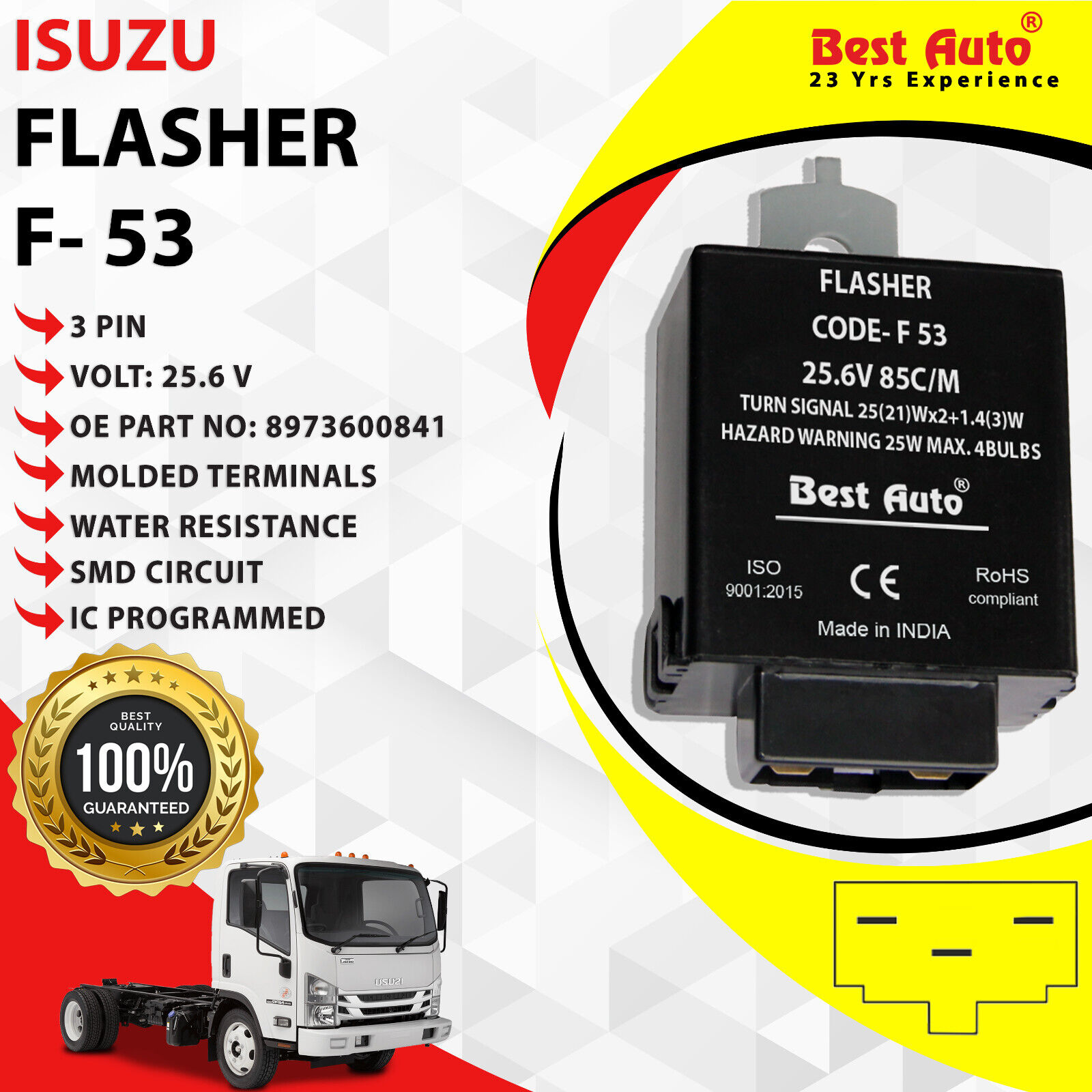 Isuzu NPR Truck 4HF1 F-53 Strobe Led Flasher 8-97360084-1 Isuzu NPR Truck 4HF1 F-53 Strobe Led Flasher 8-97360084-1