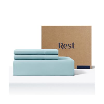 REST® Evercool®+ Starter Sheet Set, King, Light Blue, Breathable Bed S