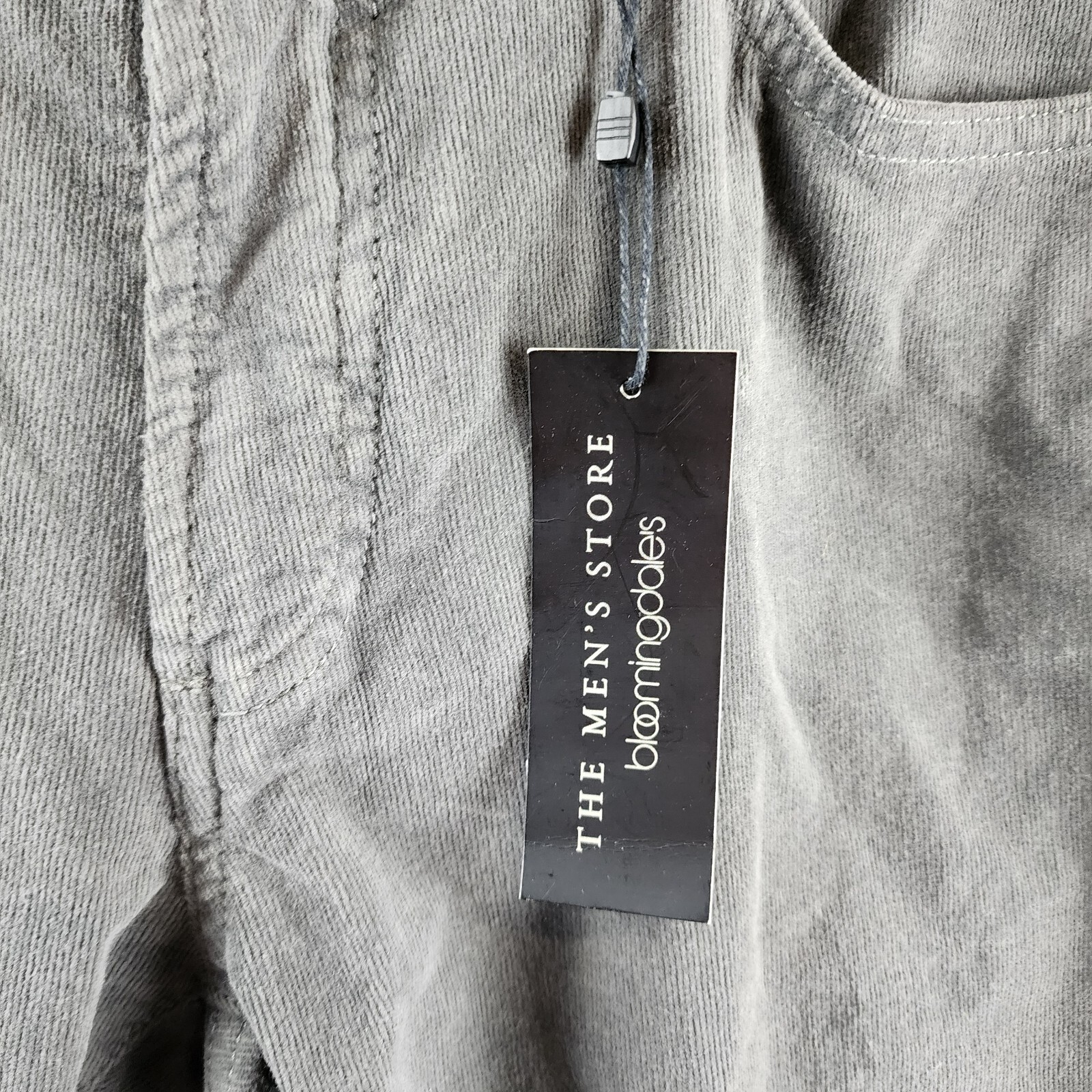 The Men's Store at Bloomingdale's Tailored Fit Corduroy Pants Men's 33Wx34L Gray - Picture 7 of 15