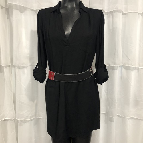 Vintage SOY NICA Black And Red Leather Adjustable Interchangeable Belt