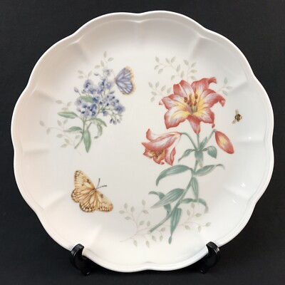 Lenox Butterfly Meadow Fritillary Dinner Plate 11'' Lily Bee Butterflies