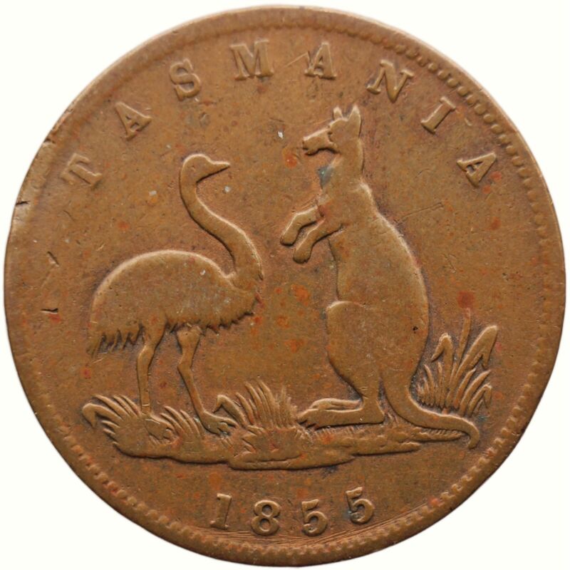 1855 ½ Penny Australia Token Lewis Abrahams - Hobart, Tasmania (MO3077-)