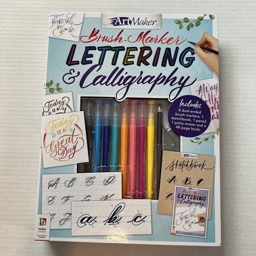 Art Maker Calligraphy Kit Brush Marker Sketchbook Lettering 