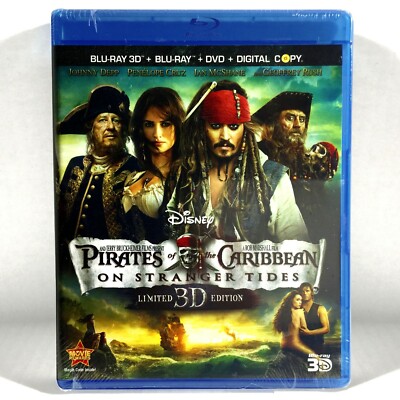 Pirates of the Caribbean: On Stranger Tides (5-Disc 3D/Blu-ray/DVD, 2011) NEW ! 