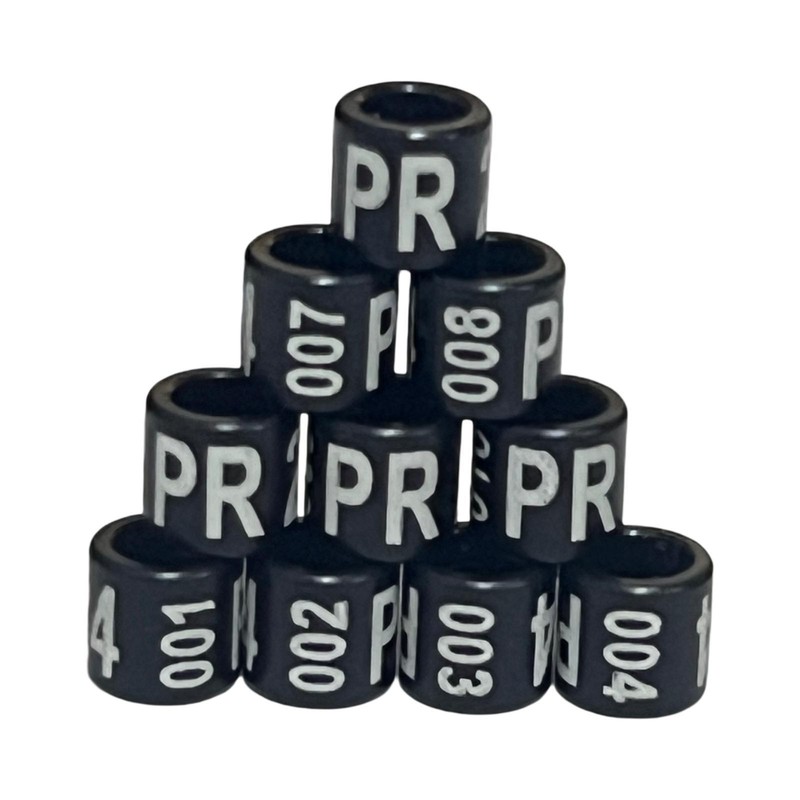 Aluminium Bird Rings 2025 Black Canary Budgerigar Gouldian finch (2mm