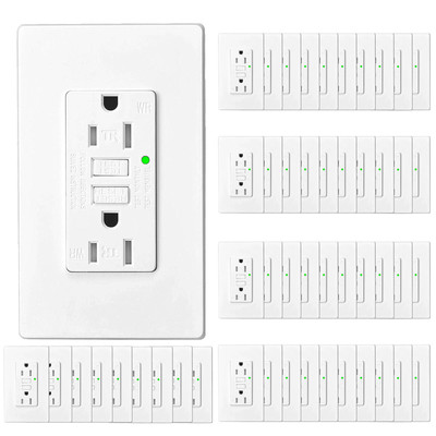 50PK GFCI Outlet 15Amp Plug Tamper Resistant TR WR Receptacle for Wall Plate ETL