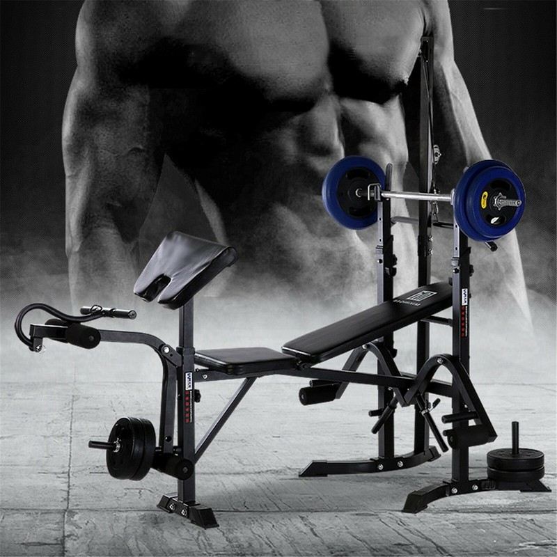 ADJUSTABLE LIFTING WEIGHT BENCH With Squat Rack Workout