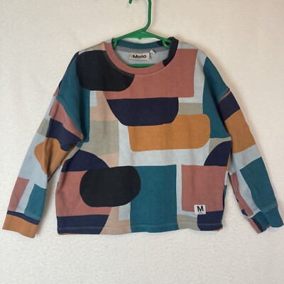 Molo shirt Sweater Size 7Y 122 Mercer Color Block Geometric Designer
