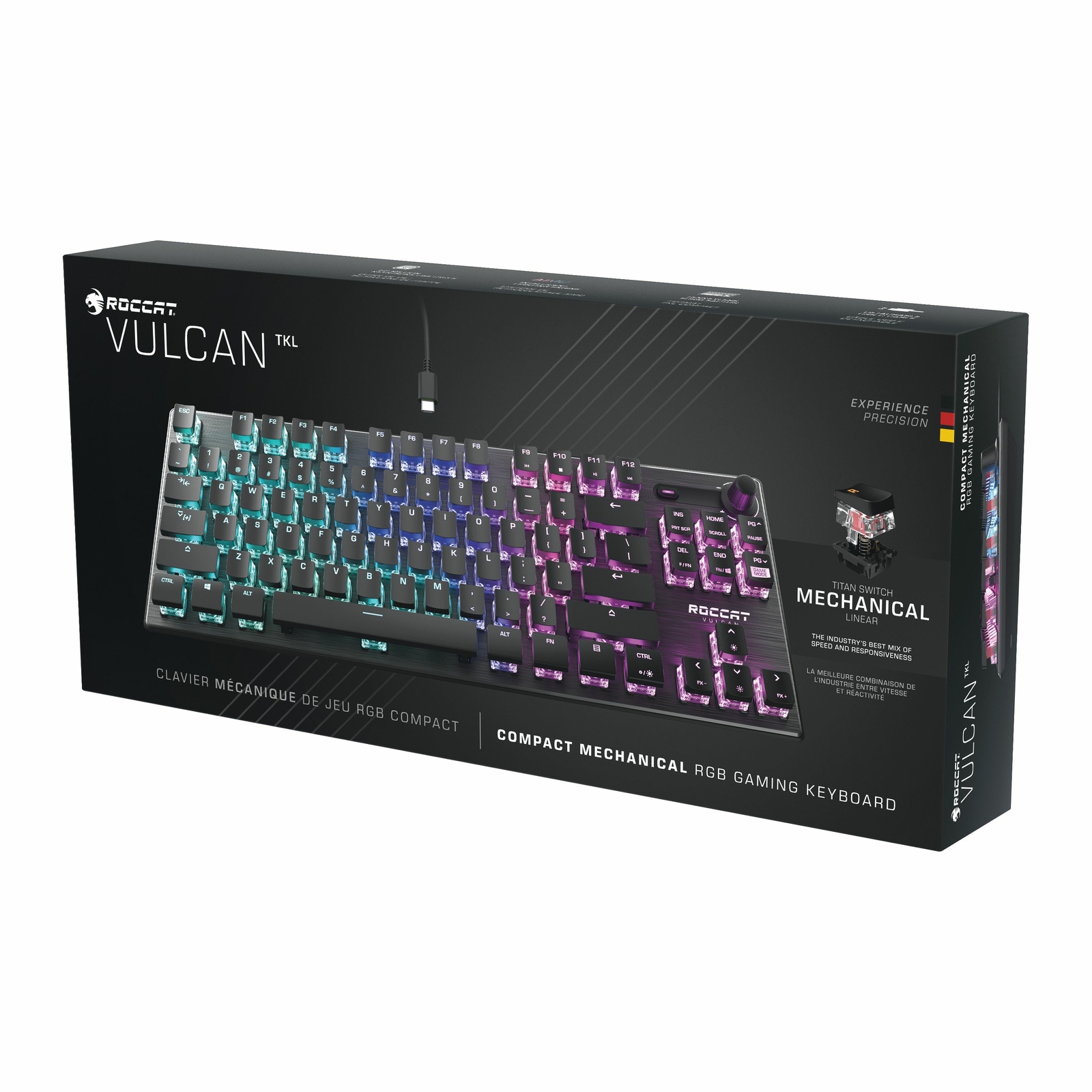 Roccat Vulcan Tkl Rgb Pc Gaming Keyboard Titan Mechanical Switch Linear Black Ebay